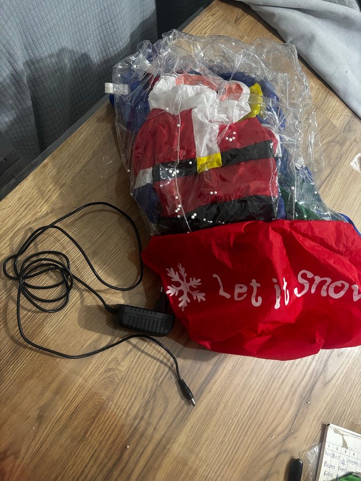 Renkli Noel Baba Temalı Işıklı büyük şişme balon - Görsel 3