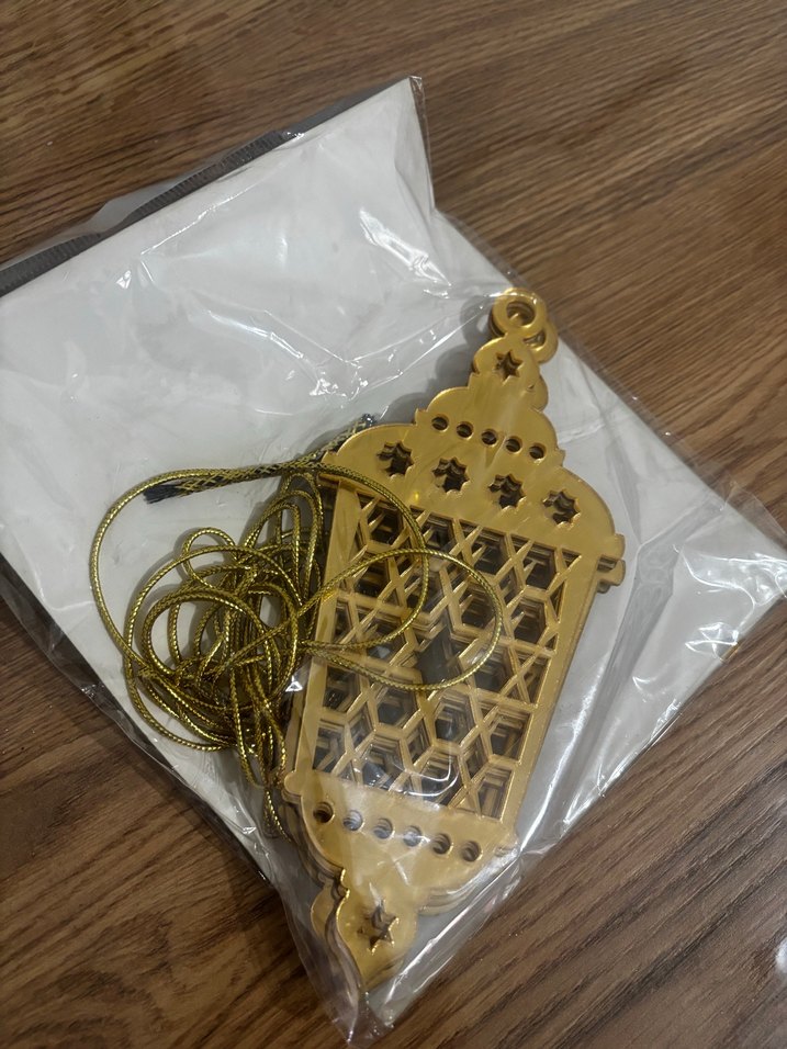 Pilli ramazan led ışık Altın Renkli Fener Şeklinde Işık Zinciri - Görsel 5