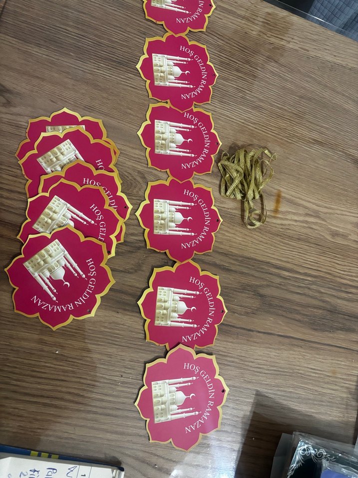 Ramazan Temalı 12 Parça Dekoratif kağıt flama Süsleme - Görsel 2