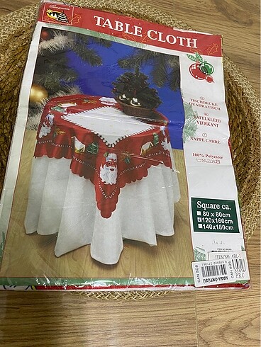 Yılbaşı saten kumaş masa örtüsü