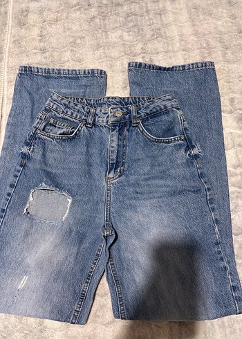 Trendyol & Milla Mavi Yikamali Rahat Denim Sort