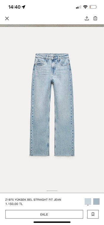 Zara staright jean