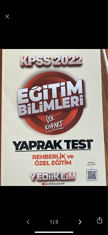 Eğitim Bilimleri Rehberlik Test kitabı