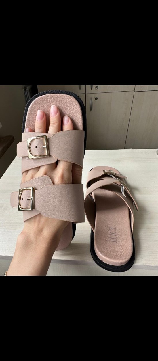 Bej Tokalı Kadın Terlik İnci marka sıfır ürün - Görsel 2