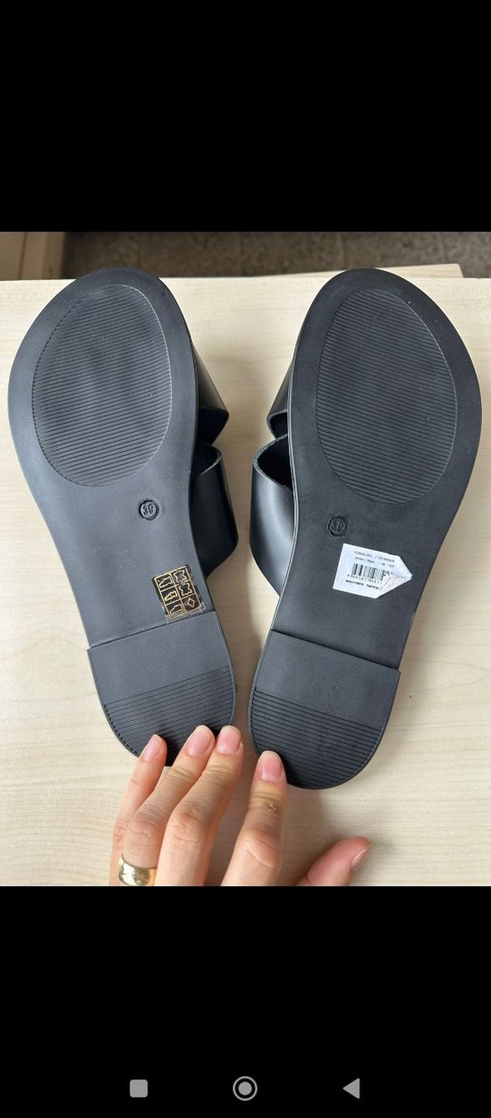 Siyah Erkek Deri Bantlı Terlik - Görsel 3