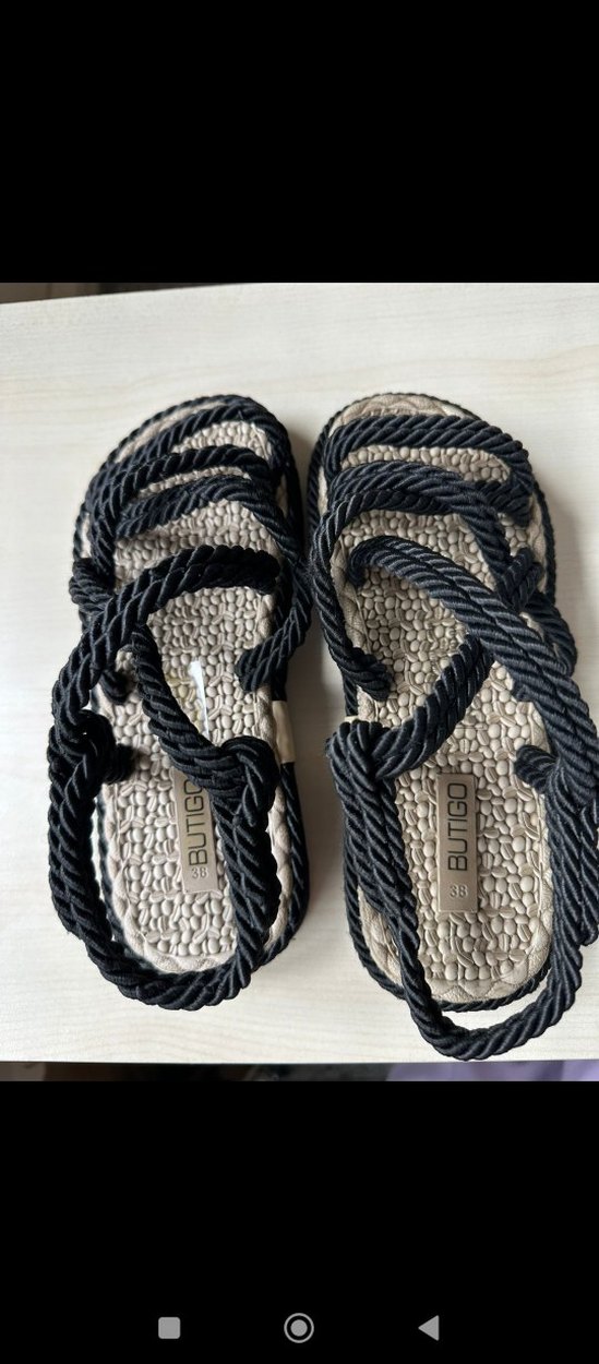 Siyah Bohem Dolgu Topuklu Kadın Sandalet - Görsel 3