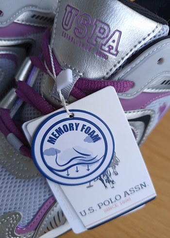 Mor Renkli Kadın Spor Ayakkabı Velcro - Görsel 5