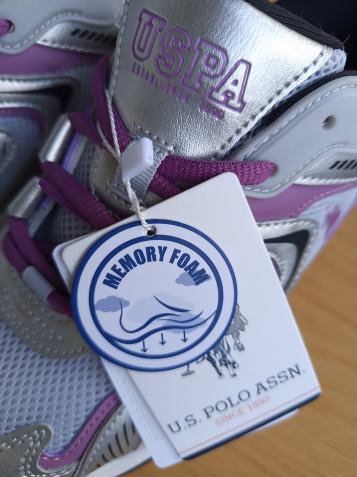 Mor Renkli Kadın Spor Ayakkabı Velcro - Görsel 5