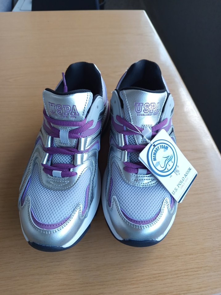 Mor Renkli Kadın Spor Ayakkabı Velcro - Görsel 2