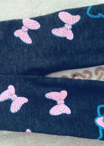 Bohem Kız Çocuk Pembe Baskılı Tayt - Görsel 2