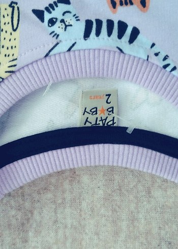 Pastel Renkli Bebek Slingi Kedili Desen - Görsel 3