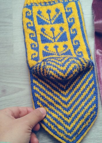 Nakışlı Renkli Mavi Fırın Eldiveni - Görsel 2