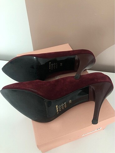 39 Beden bordo Renk Bordo süet stiletto