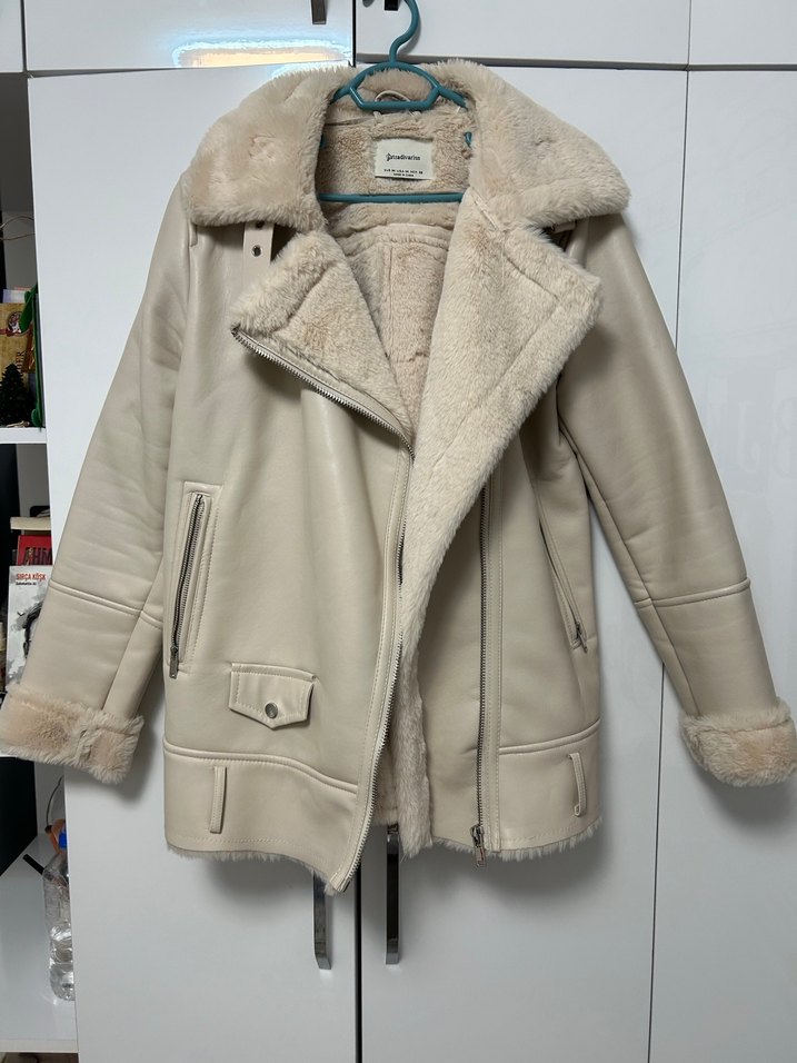 Bej Kürklü Kadın Kışlık Mont - Görsel 2