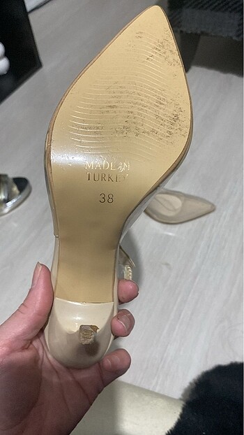 38 Beden Şeffaf şık topuklu ayakkabı