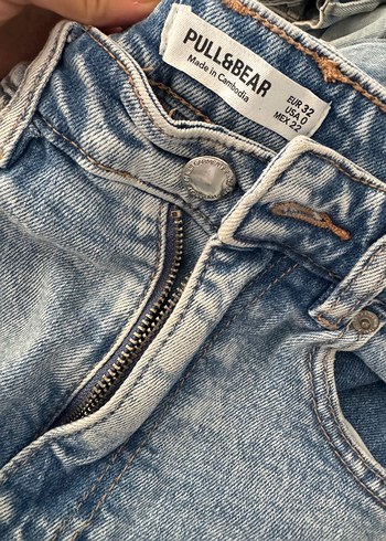 Mavi Kadın Kot Pantolon, Normal Boy, Kemerli - Görsel 3