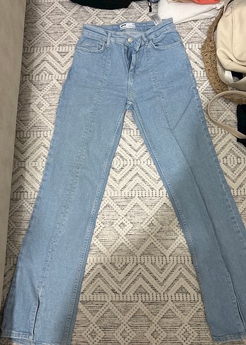 Bershka Açık Mavi Midi Kot Pantolon