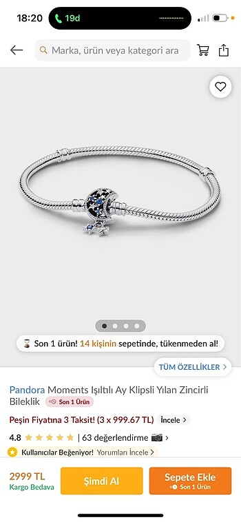 Orjinal bileklik pandora