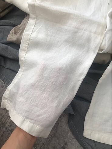38 Beden beyaz Renk Keten pantalon