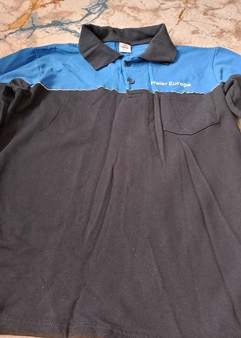 Mavi Siyah Baskılı Erkek Polo Tişört - Görsel 4