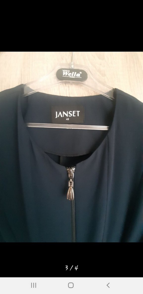 Lacivert Uzun Drapeli Kadın Kaban - Görsel 2