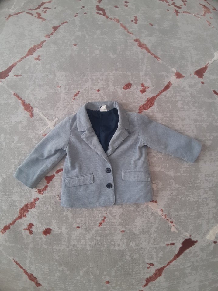 Erkek Çocuk Gri Düğmeli Ceket - Görsel 2