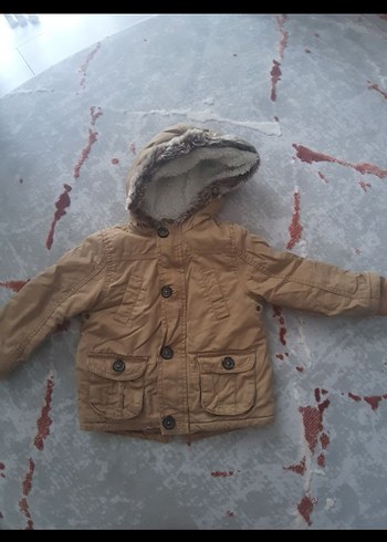 Kürklü Kapüşonlu Bebek Kışlık Kahverengi Mont - Görsel 2