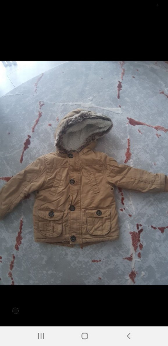 Kürklü Kapüşonlu Bebek Kışlık Kahverengi Mont - Görsel 2