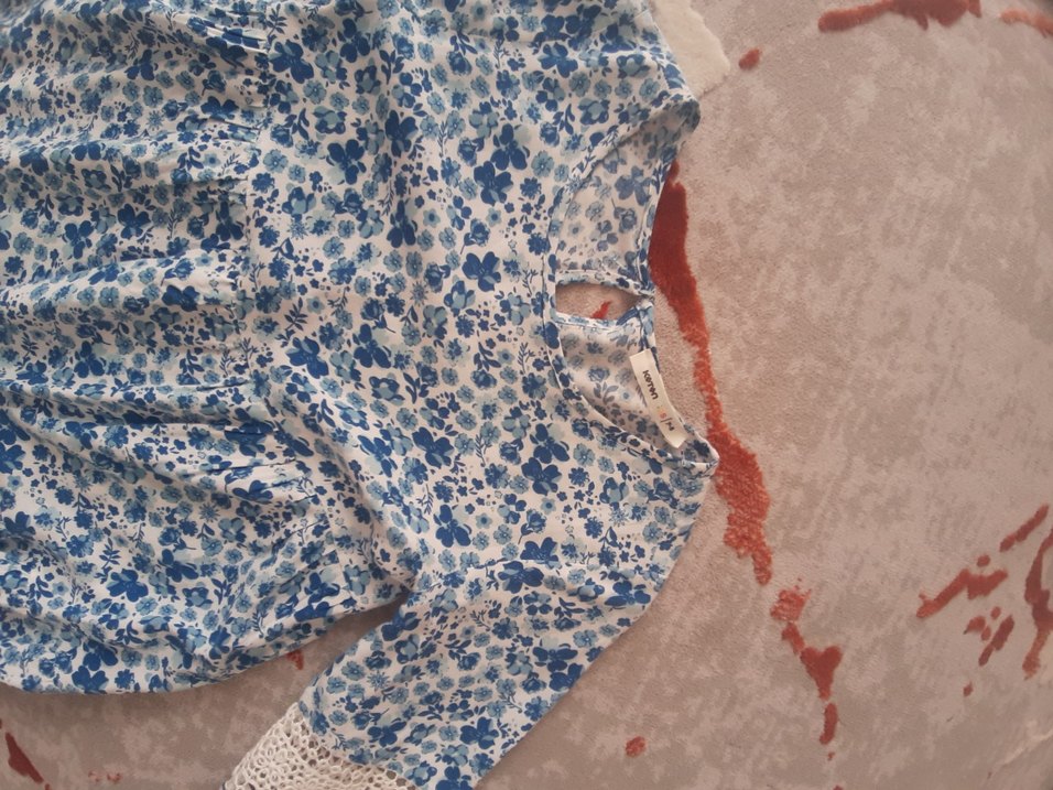 Dantel Detaylı Mavi Bohem Kız Elbisesi - Görsel 2