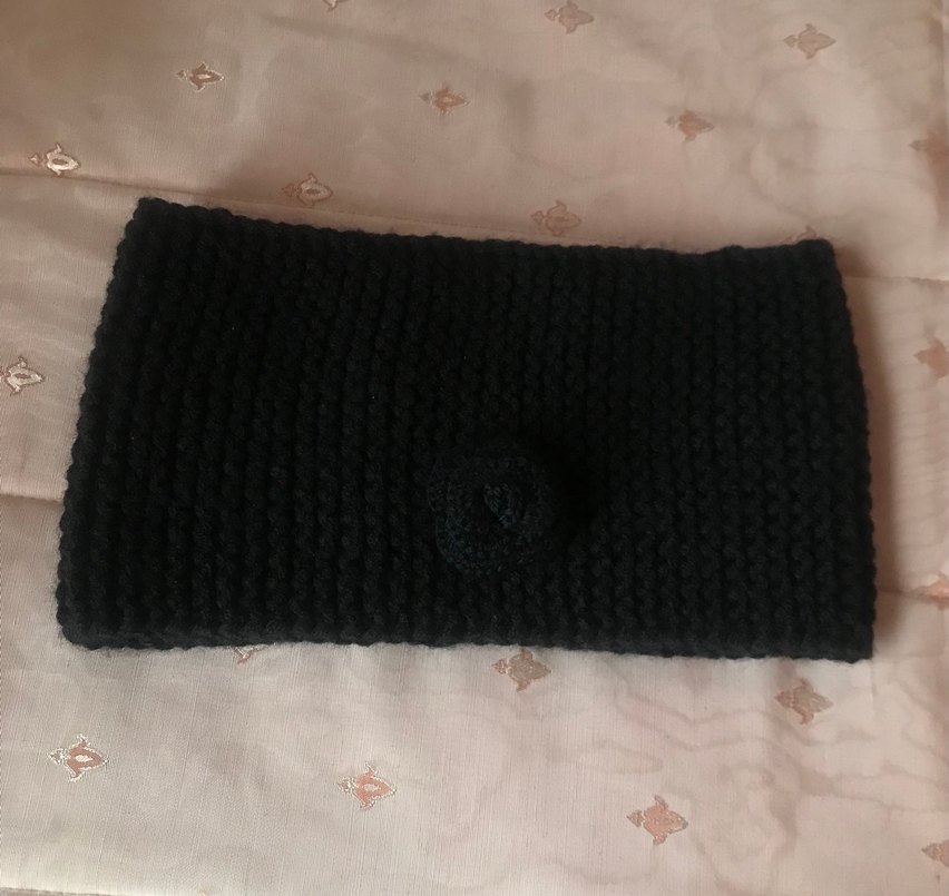 Siyah Örgü Kadın Bandana - Görsel 2