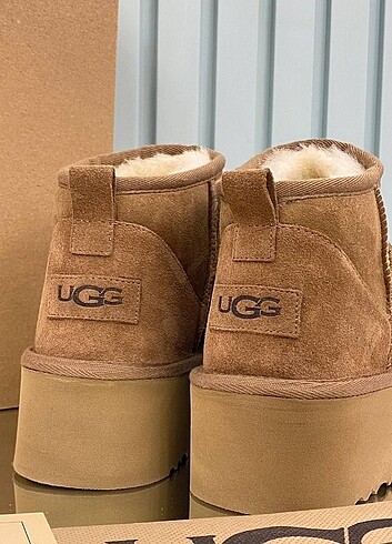 38 Beden kahverengi Renk UGG Platform Chestnut Bot