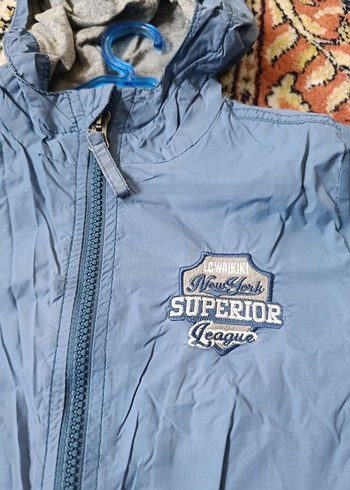 ÇOK TEMİZ 3-4 yaş Kapüşonlu Mavi Erkek Çocuk Mont - Görsel 3