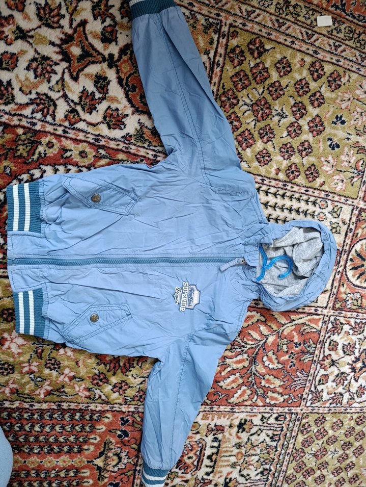 ÇOK TEMİZ 3-4 yaş Kapüşonlu Mavi Erkek Çocuk Mont - Görsel 2