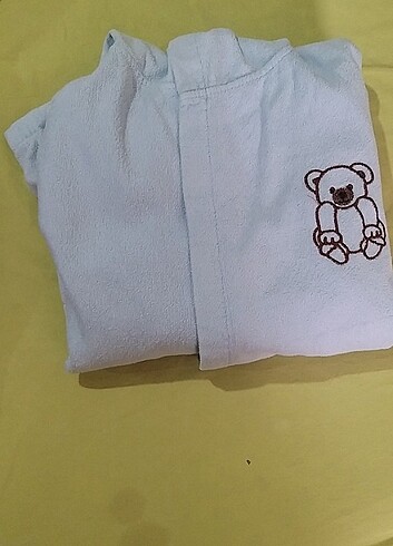 5-6 yaş çocuk bornozu. buz mavisi renginde ,pamuk - Görsel 4