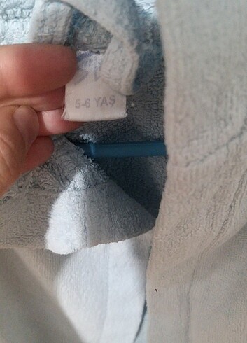 5-6 yaş çocuk bornozu. buz mavisi renginde ,pamuk - Görsel 5