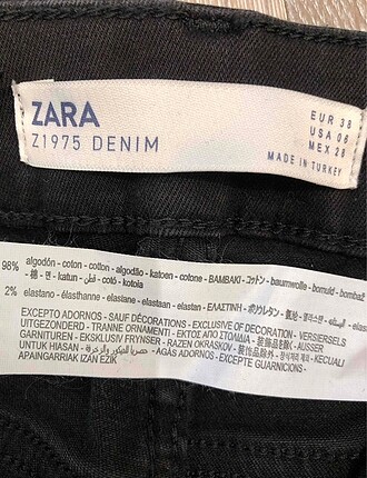 m Beden siyah Renk Zara jean