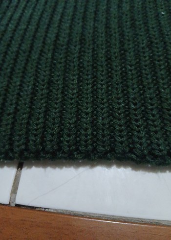 Erkek Koyu Yeşil Midi Boy Atkı örgü boyunluk - Görsel 2