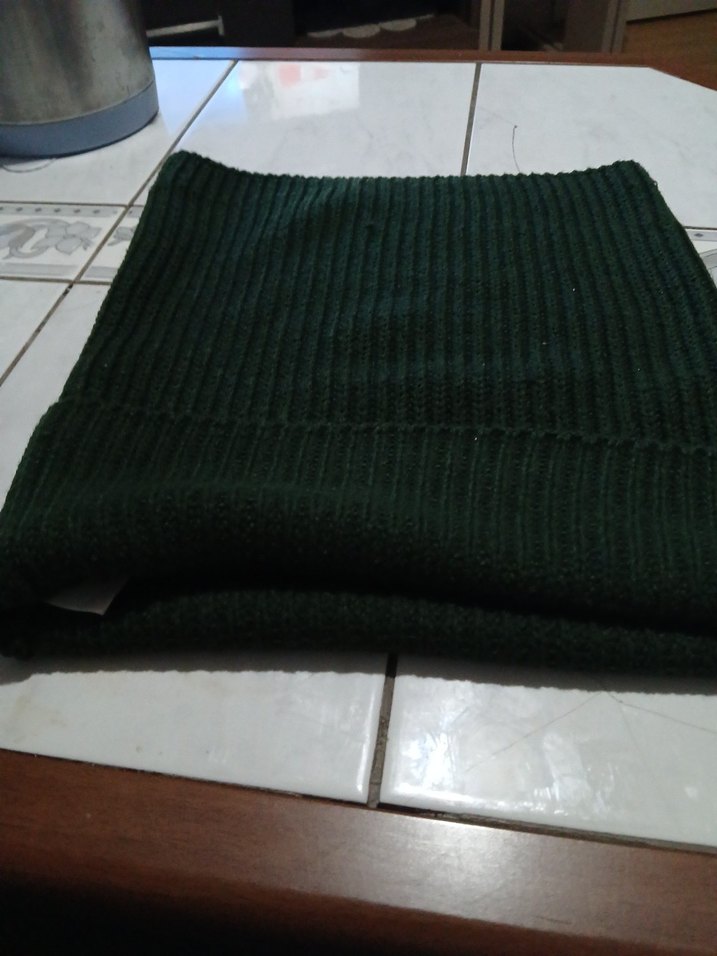 Erkek Koyu Yeşil Midi Boy Atkı örgü boyunluk - Görsel 4