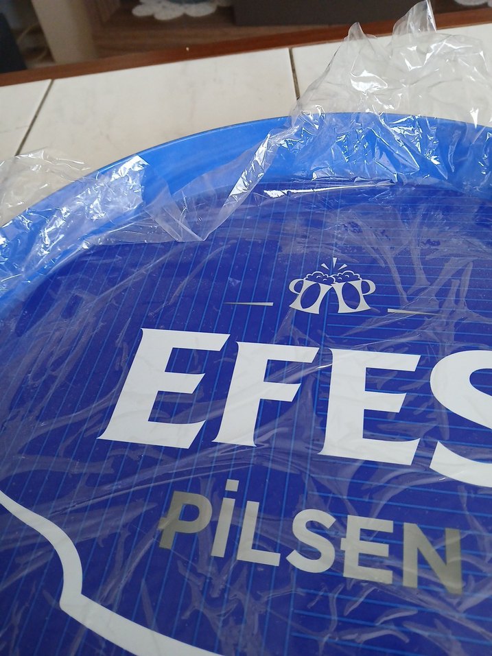 Mavi Parlak Efes Pilsen Tepsi orijinal - Görsel 3