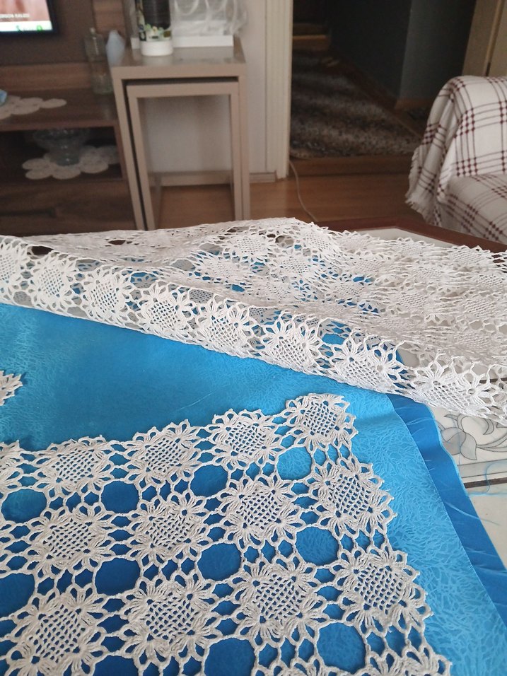 El Yapımı Dantel Motifli  tv danteli - Görsel 4