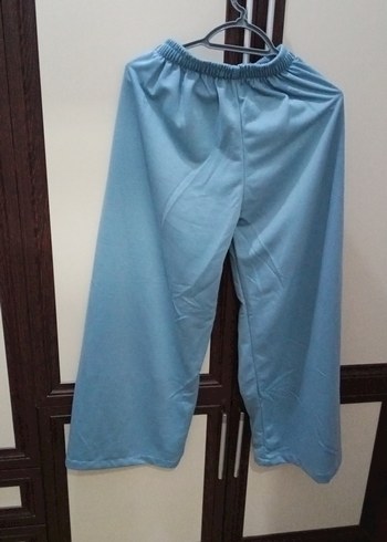 Diğer Mavi Midi Kadın Salaş Kumaş Pantolon