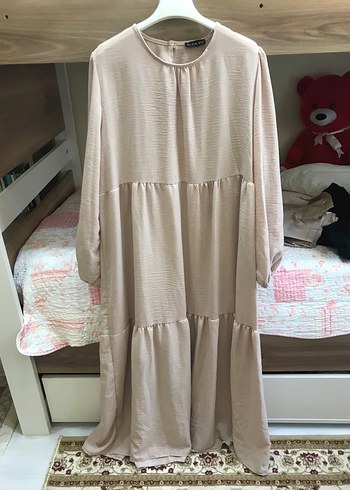 LC Waikiki Bej Uzun Keten Elbise, Salaş Kesim
