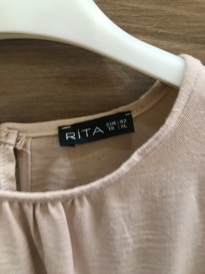 Bej Uzun Keten Elbise, Salaş Kesim - Görsel 4