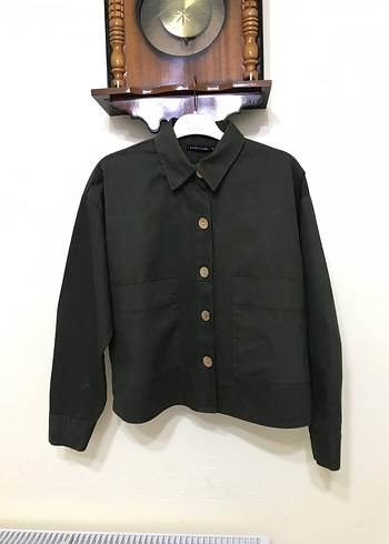 Düğmeli Siyah Keten Kadın Gömlek - Görsel 4