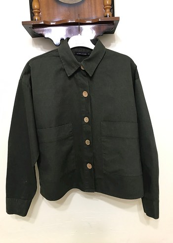 Düğmeli Siyah Keten Kadın Gömlek - Görsel 3