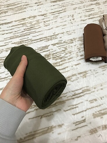 Haki yeşil penye şal
