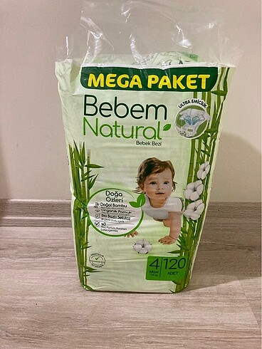 Bebem natural 4 numara cırtlı bez