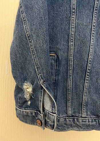 Düğmeli Kadın Denim Ceket - Görsel 2