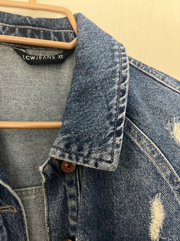 Düğmeli Kadın Denim Ceket - Görsel 3