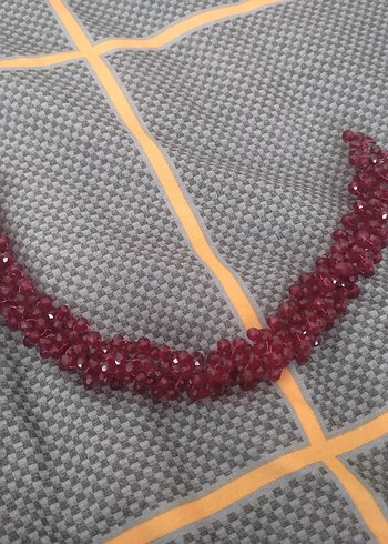 Bordo Boncuklu saç aksesuarı - Görsel 2